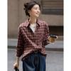 Demana Women's Winter Plaid Long Sleeve Shirt