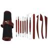 12pcs Soft Clay Carving Tools Multipurpose Stainless Pottery Accessories with Roll Pack for DIY