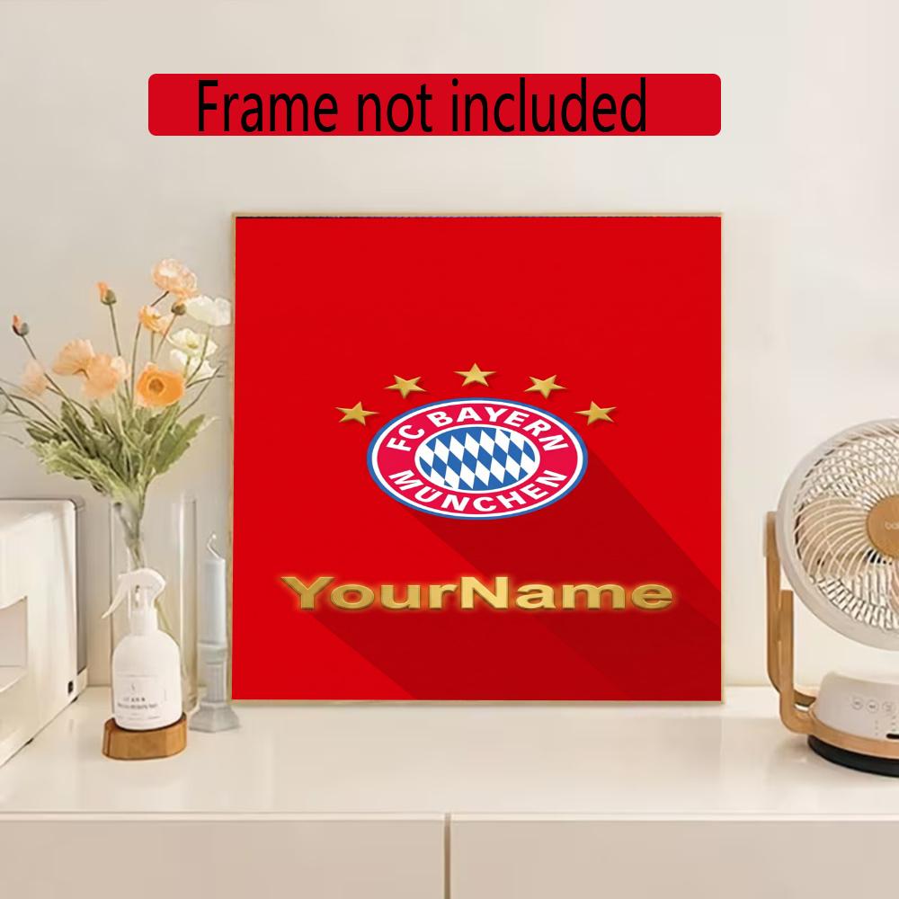 Fc Bayern Mnchen Customize Your Name Diamond Painting Round Diamond Diy Frameless Holiday Artwork Suitable For Home Office Wall Decoration