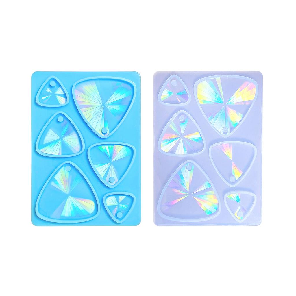 Holographic Resin Silicone Mold DIY Triangle Earrings Keychain Pendant Mould Light and Shadow Crystal Epoxy Molds Crafts