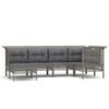 Vidaxl 6-Cz. Garden Lounge Set, Cushions, Grey, Rattan PE