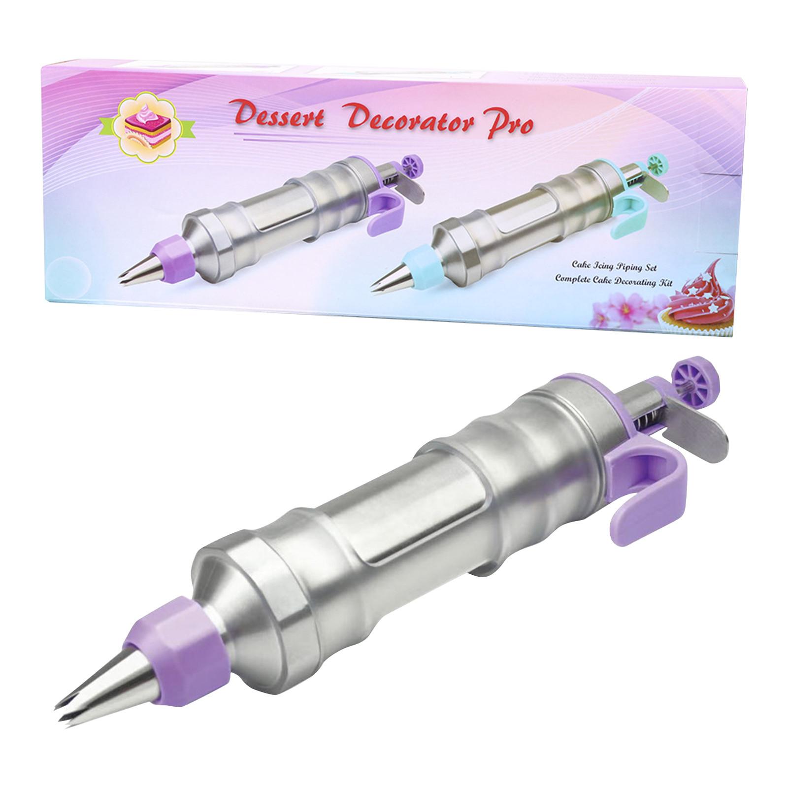 

Набор кондитерских шприцев для украшения десертов, набор для глазури из нержавеющей стали (с 6 насадками для украшения), Набор для украшения кексов Кондитерский мешок и набор насадок One Size фиолетовый