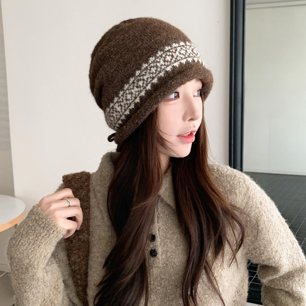 Women S Oversized Slouch Beanie Hat Jacquard Knit Warm Winter Hat