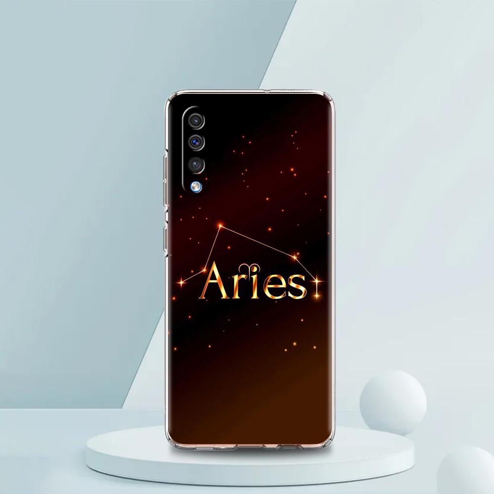 Constellation Virgo Aries Transparent Phone Case for Samsung Galaxy A16 A14 A12 A22 A24 A42 A02 A03S A06 A50 A20 A30 A40 Cover