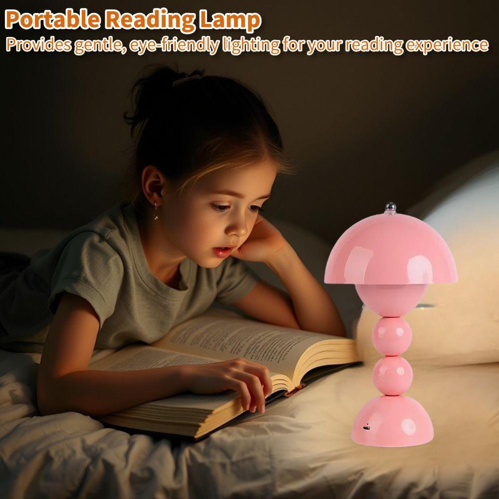 Mushroom Flower Bud Bedside Lamp Tri Color Dimming Atmosphere Light Decor Light  Home Decoration