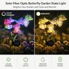 2PCs  Solar Butterfly Flower Stake Lights 10/8/6 Head 2 Modes Steady Flash Waterproof Outdoor Garden Yard DIY Decor Lamp