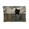 Yangyizhi Borsa portaoggetti con stampa di gatti, con cerniera liscia, astuccio multifunzione in poliestere ispessito, borsa da toilette da viaggio