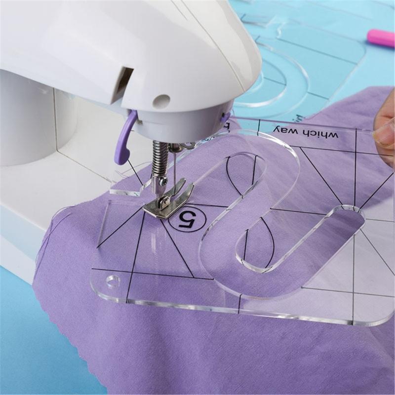 4Pcs Quilting Templates Clear Acrylic Quilting Ruler Freemotion Quilting Ruler Stencils Sewing Ruler Patchwork Tool