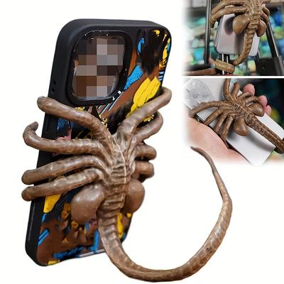 A Facial Parasite Phone Holder, Adjustable Octopus Tentacle Phone Holder, Halloween Horror Desktop Accessory