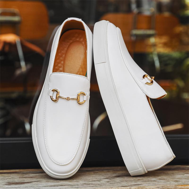 

Шкіряне взуття Формальний Дизайн Особистості Кеди Чоловічі De Hombre Мокасини Кеди Кабальєро Дизайнерські кросівки Мода Плаття 38 білий