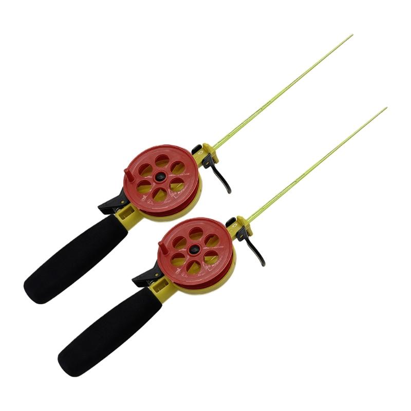 

2pcs Ice Fishing Rod High Strength Plastic Construction Portable Use In Winter Ice Fishing Activity High Sensitivity L