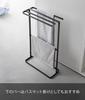 Yamazaki Towel Tower Slim for Bath Clothes Drying 10550 (Yamazaki Industries) Side-hanging Hanger, Black, W36.5×D14.4×H61.2cm, Series, Design, Towels,