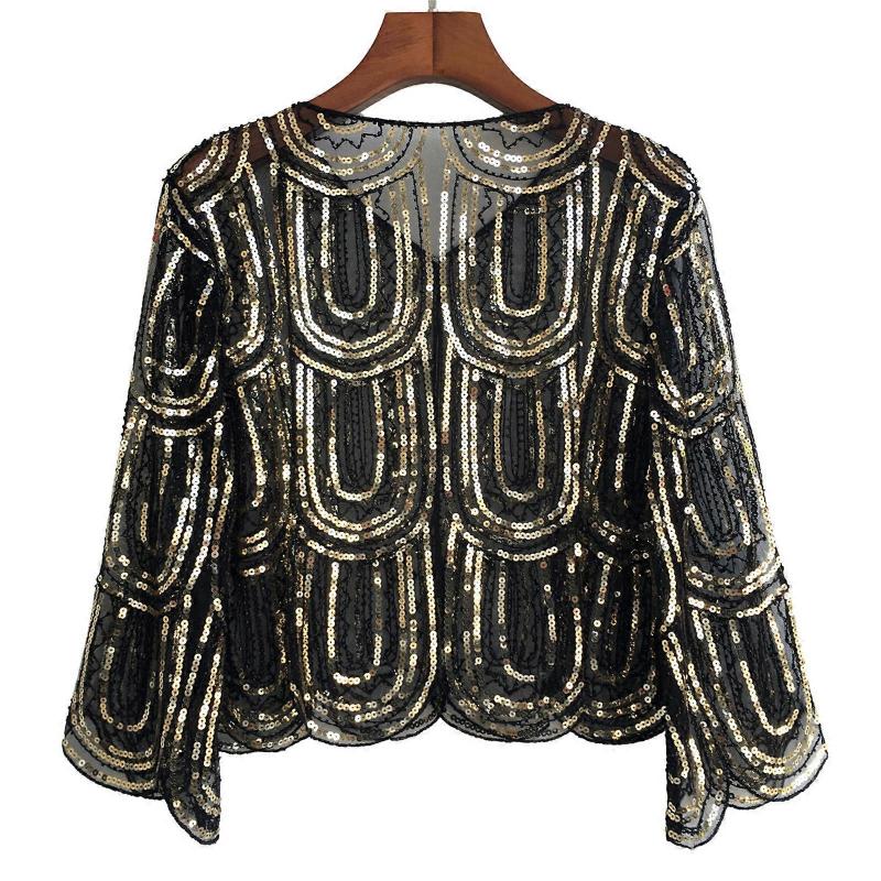 Șaluri cu paiete Flapper Wrap pentru Balul de Promovare din anii 1920, Nunta, Petrecere, Eșarfă de Frumusețe, Paiete Strălucitoare pentru Rochie de Seară, negru argintiu