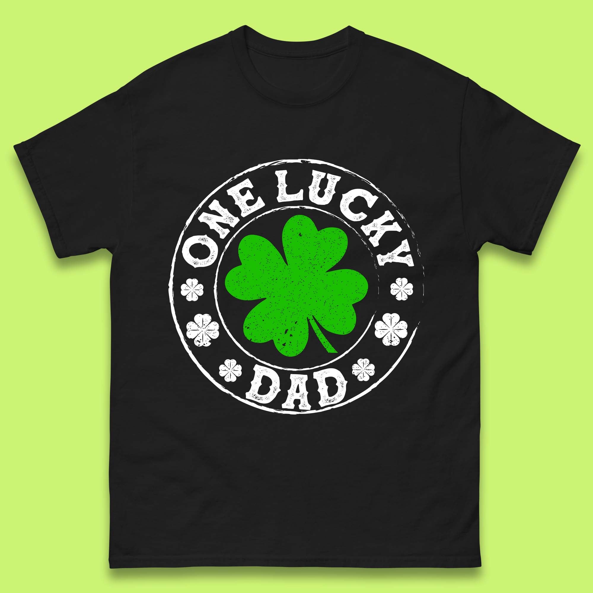One Lucky Dad Mens T-Shirt Womens Tops Tees L
