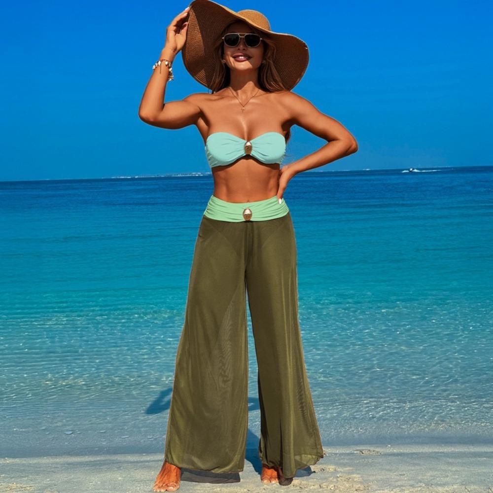 European and American Swimsuit Bikini Three-piece Beach Pants Split Swimsuit Women