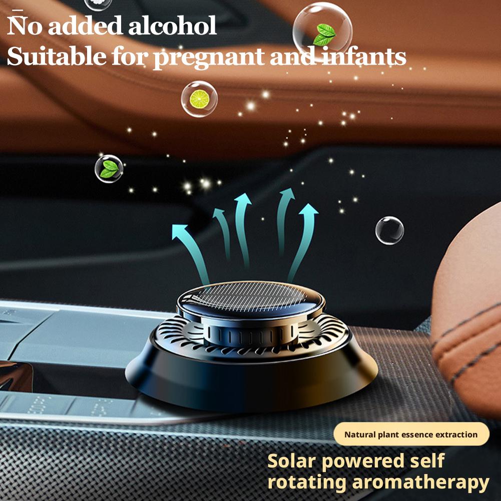 Solar Car Aromatherapy Ornament Long Lasting Rotating Car Aromatherapy Car Essential Oils Diffusers Deodorizing Interior Accesso