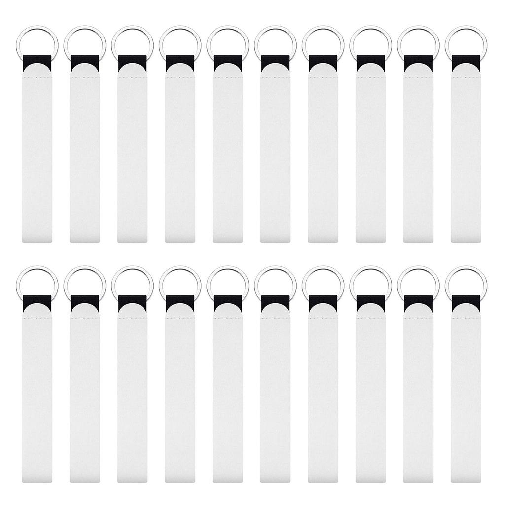 Paquete de 20 Llaveros de Muñeca de Neopreno para Sublimación Llaveros de Pulsera en Blanco Correa para la Muñeca Llavero Accesorio de Correa