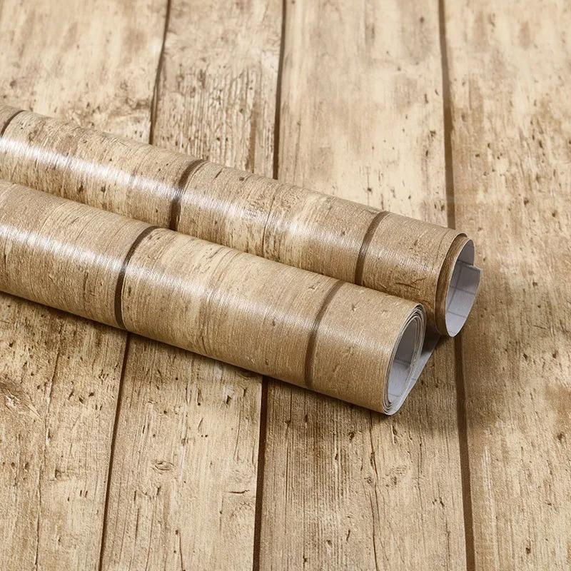 40cm Wood Grain Wall Sticker Wallpaper Self Adhesive DIY Wall Stickers Peel Waterproof Furniture Cabinet Renovation Sticker