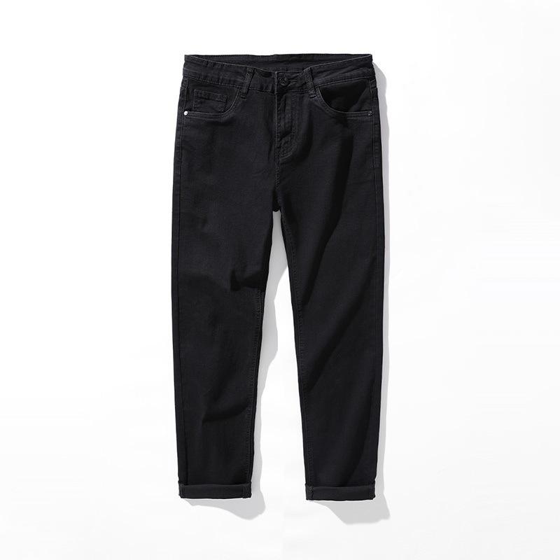 New Spring and Summer Men's Black Slim Straight Stretch Jeans and Trousers for Men