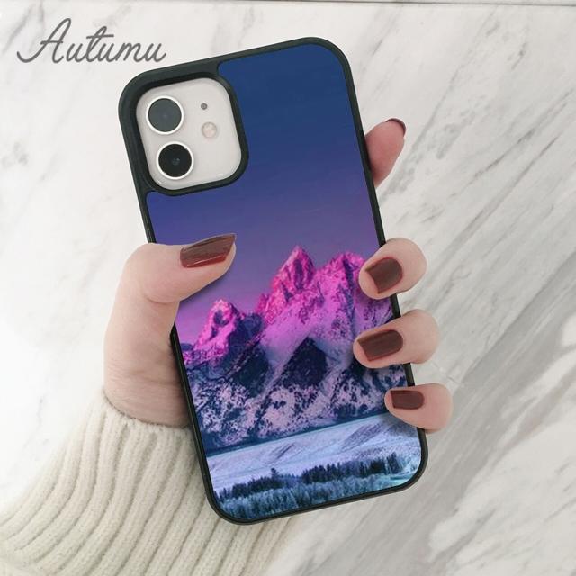 Mountain Pine Tree Forest Mountain Phone Case for iPhone 11 12 13 14 Pro Max Mini XR XS SE 2020 6S 7 8 Plus Galaxy S21 S22 Cover