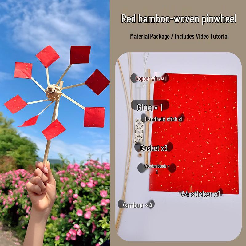 Handmade Bamboo Pinwheel DIY Kit for Outdoor Parent-Child Activities
