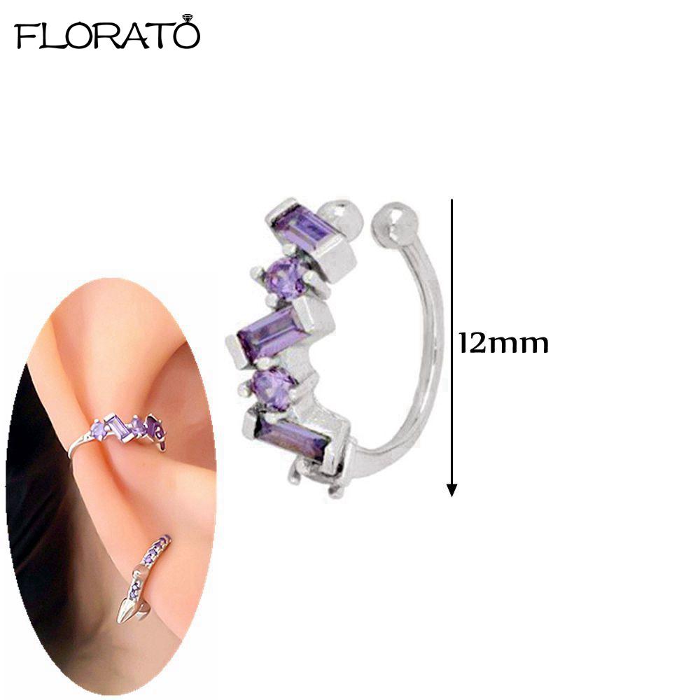 925 Silver Needle Elegant Purple Earrings Exquisite Small Hoop Earrings for Women Fashion Puncture Jewelry Accessories