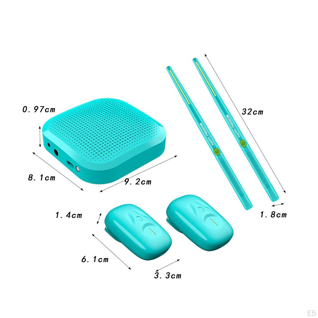 Compact Drum Set Air Percussion with Sticks - Silent Electronic for Music Enthusiasts and