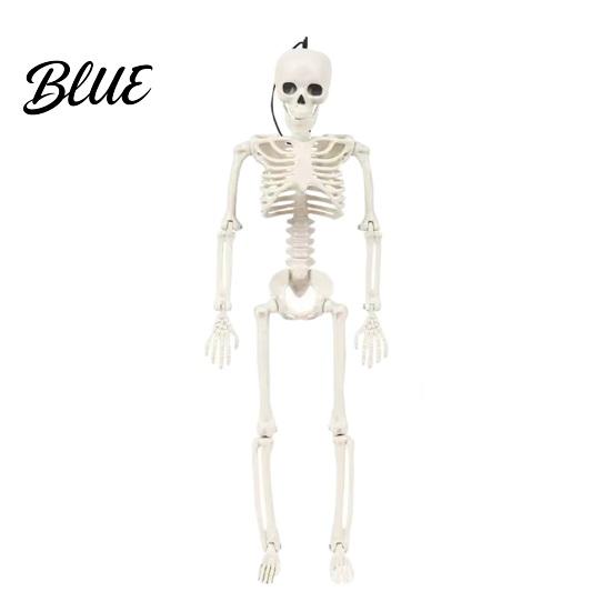 Compact Halloween Figurines for Tables Realistic Skeleton Figure, 40cm Posable Joints Hanging Skull Decoration, Weather Resistant Ornaments