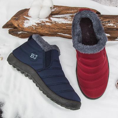 Mode Stiefel für Damen Wasserdichte Schneestiefel Botines Mujer 2024 Neu Slipper Übergröße Damenschuhe Flache Paar Baumwollschuhe Herren2024