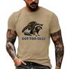 Men's Funny Animal Saying Print Vintage T-Shirt, Loose Breathable Summer Casual Top