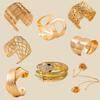Hot-selling, Exaggerated Metal Hollow Pattern Shape Iron Bracelet Set, Wire Arm Ring