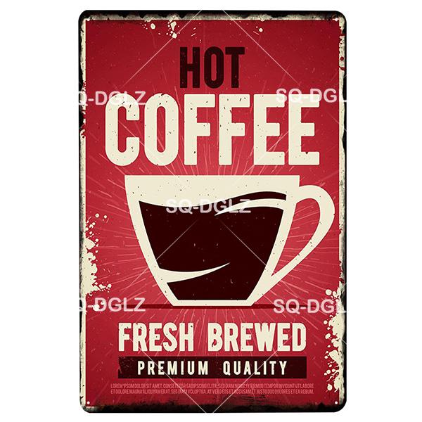 SQDGLZCOFFEE Menu Metal Sign Vintage Plaque Plate Decor For Pub Bar Wall Decor Break Coffee Tin Signs Retro Paris Cafe Poster