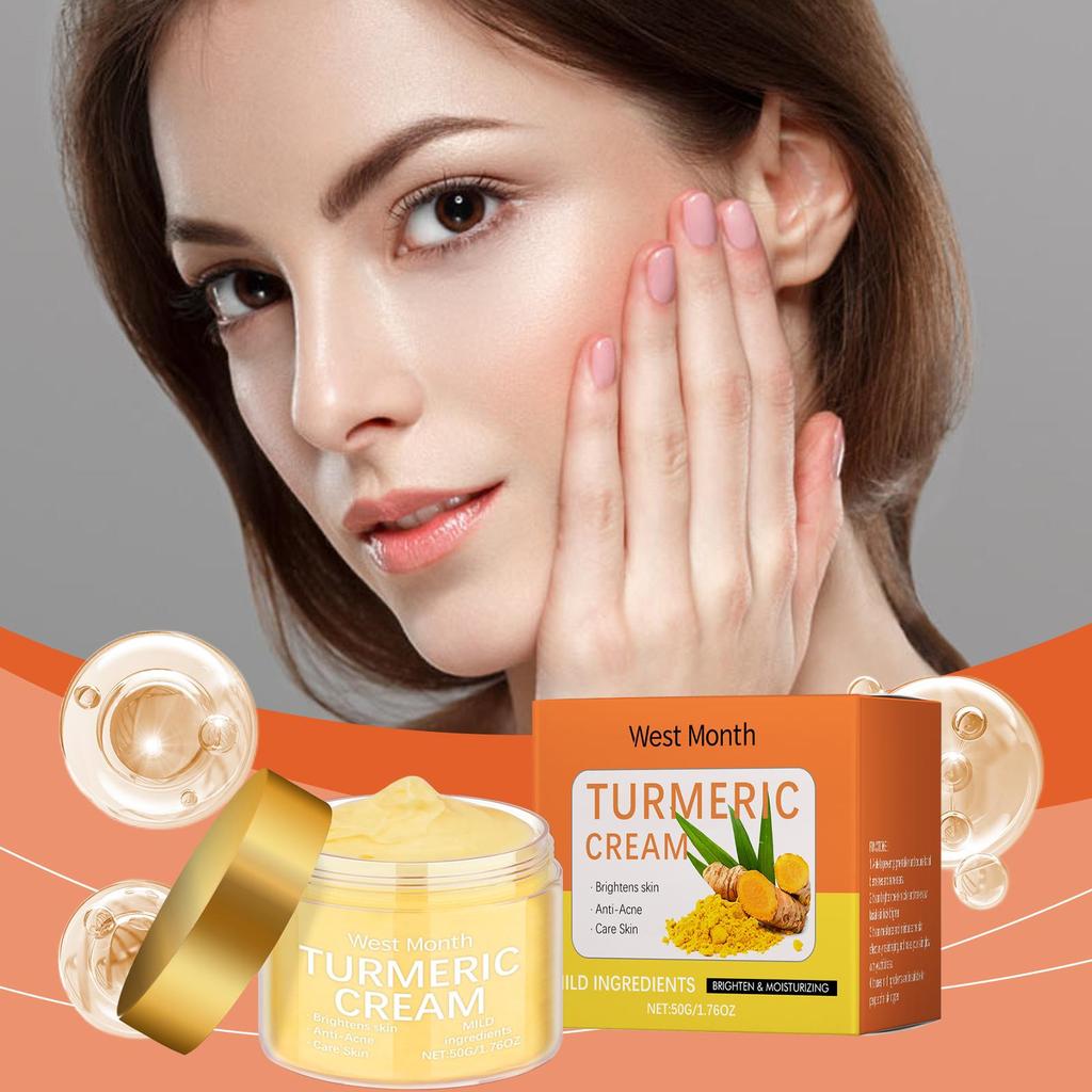 West Month Turmeric Moisturizing Cream Brightens Skin Tone, Moisturizes, Nourishes and Moisturizes Skin Daily Gentle Care