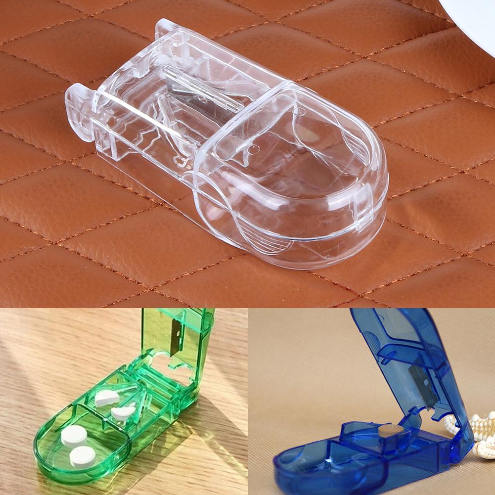 Portable Pill Cutter Box Convenient Pills Box Pill Caplets Medicine Holder Pill Splitter Divide Compartment Medicine Storage Box