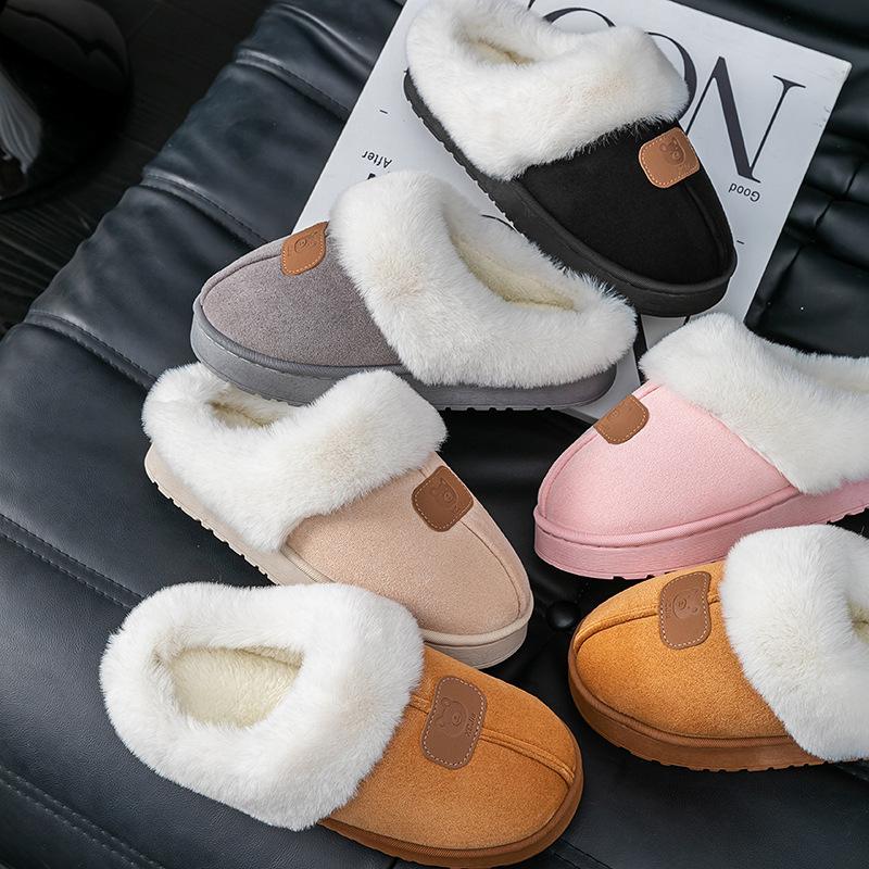 Autumn and Winter New Cotton Slippers Indoor Home Thick-soled Plush Warm Couple Shoes