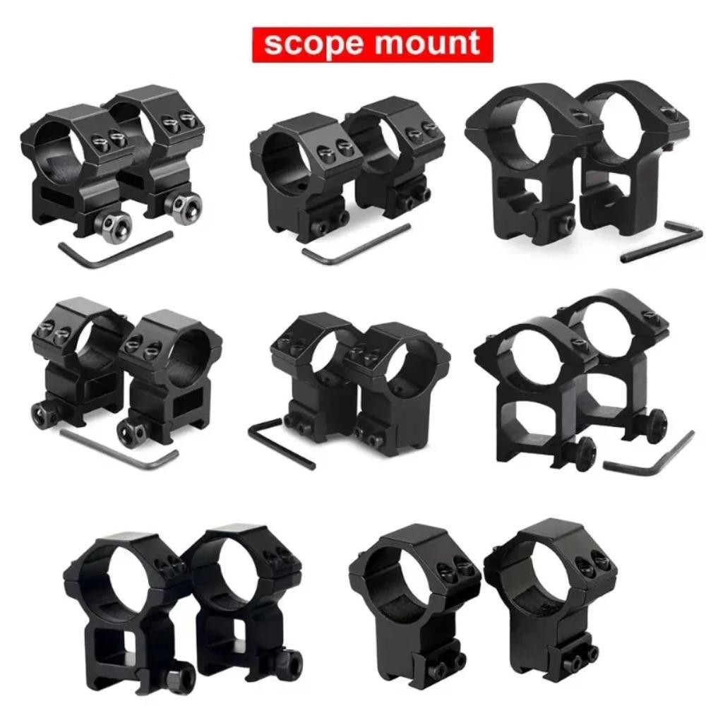 25.4/30mm Rifle Scope Mounting Ring Flashlight Dovetail Picatinny Rail Base Fixed Aluminium Stop Pin Hunting
