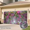 2D Rustic Stone Wall with Blooming Vines Backdrop, 10x6ft Colorful Floral Banner for Festival & Birthday