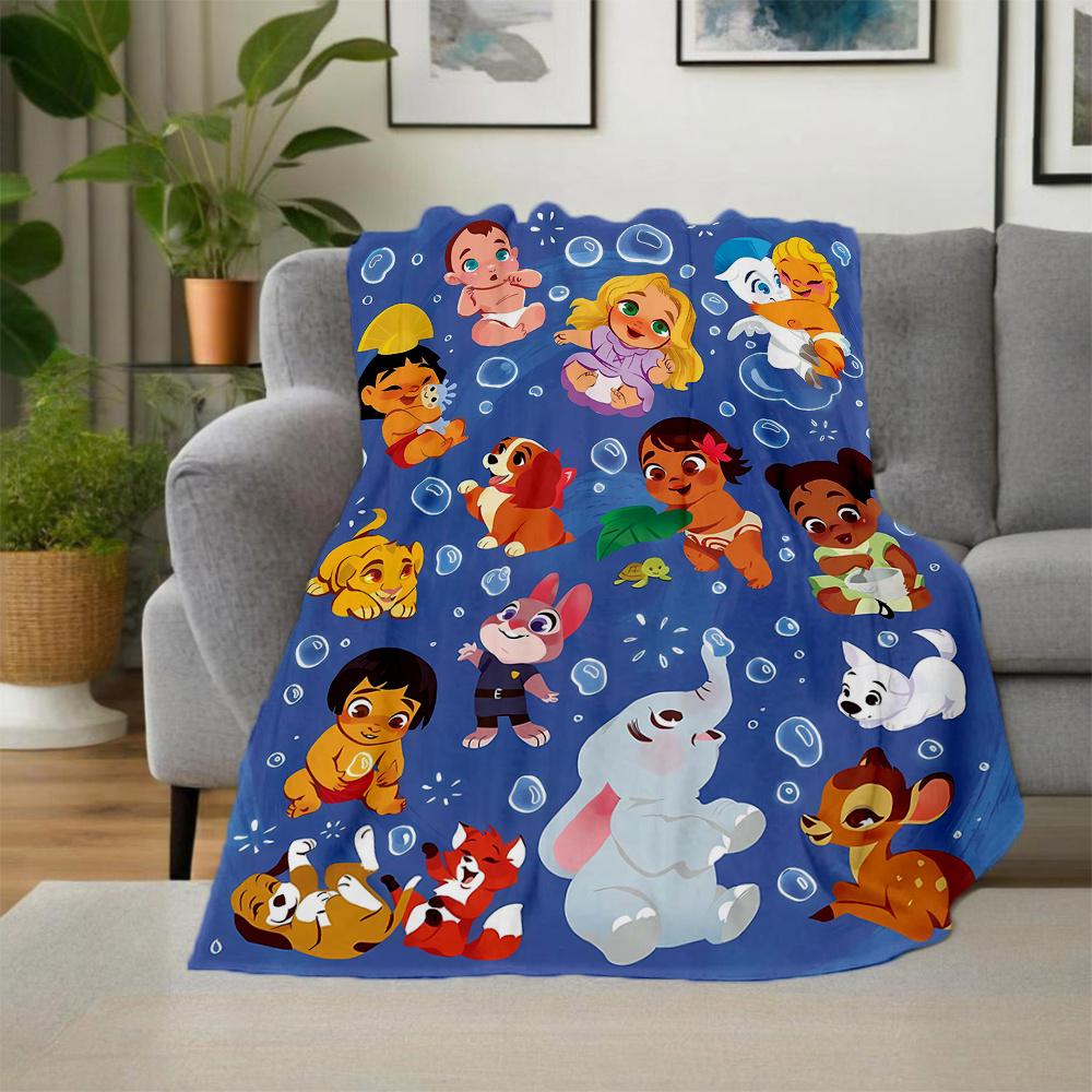 1pc, Disney Small Cartoon Throw Blanket Cartoon Character Decorative Blanket for Room, Soft Bedding Cover, Perfect
