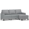 Vidaxl 3-Seater Sofa with Footstool, Light Gray, 180 Cm, Fabric