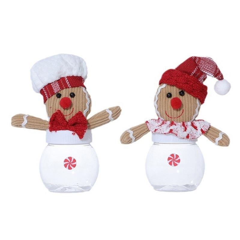 Set of 6 Festival Fabric Christmas Treat Boxes Delicate Festival Gingerbreads Man Candy Containers for Christmas Sweets