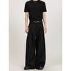 Pantalones de traje de pierna ancha plisados tridimensionales Old Qianfeng para hombre, silueta holgada, sin planchar, pantalones casuales, pantalones rectos holgados, verticales