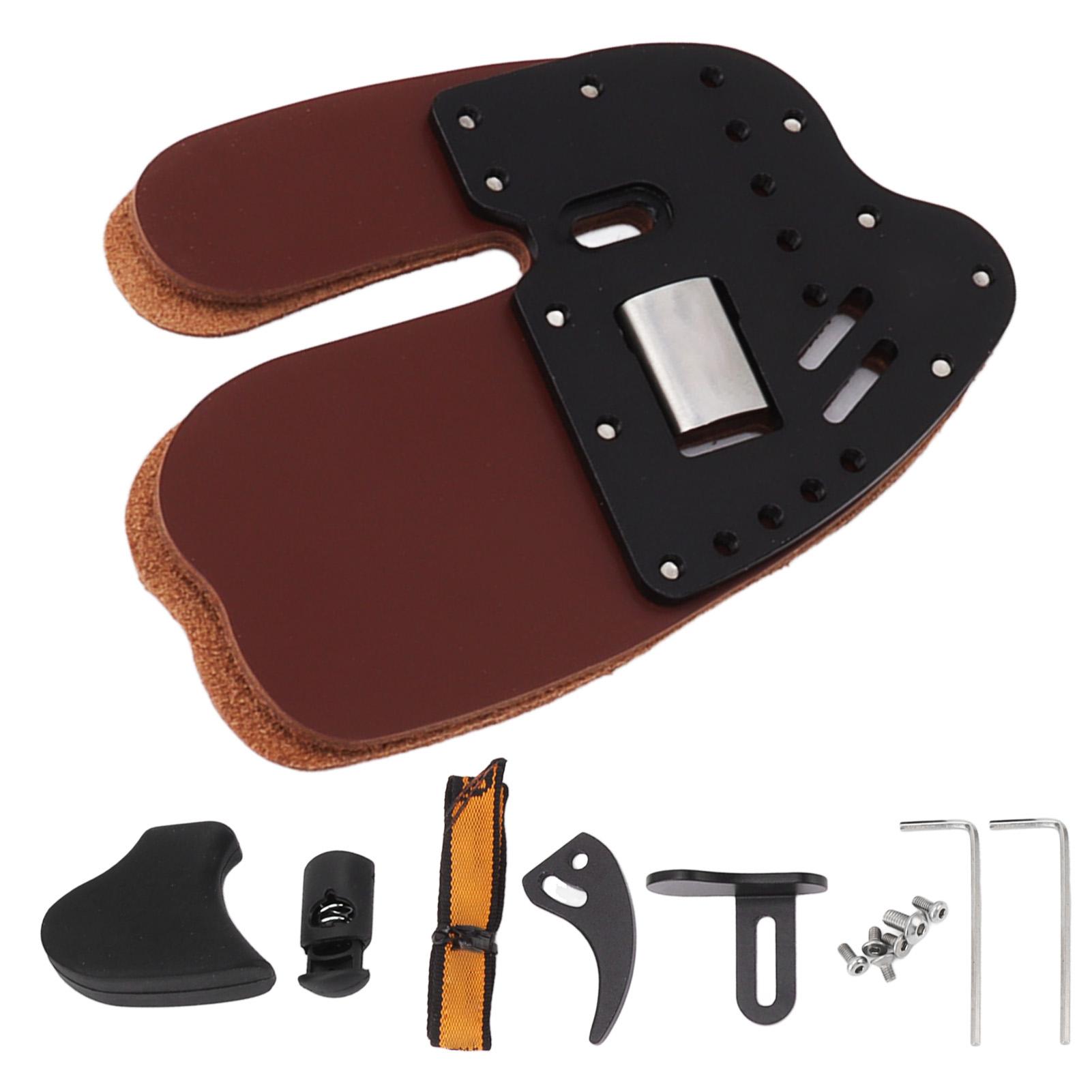 

Leather Archery Finger Tab Archery Finger Guard Fingers Protector for Recurve Bow Outdoor Shooting Practice Black Brown M