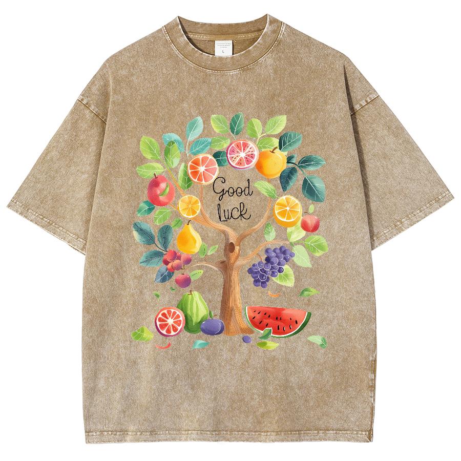 Dámské prané vintage tričko s potiskem ovoce Street Hip Hop Retro Punk Gothic tričko Harajuku bavlna krátký rukáv