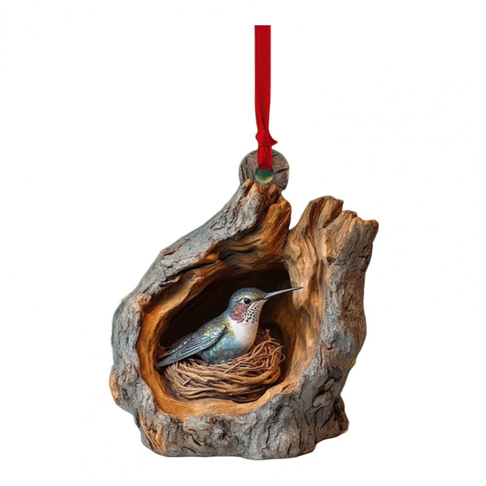 Stylish Rustic Christmas Ornaments Oval Shape Holiday Decorations Christmas Forest Ornaments Cartoon for Tree for Festive