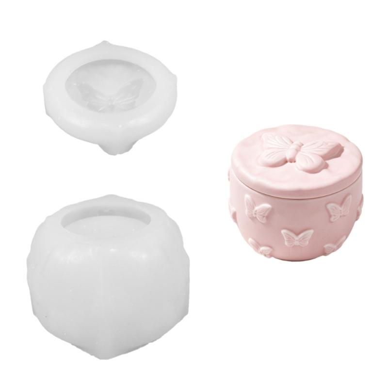 Silicone Container Casting Molds Two-Part for Creating a Matching Lid and Body with Waxes, Plasters, or Resins Crafts