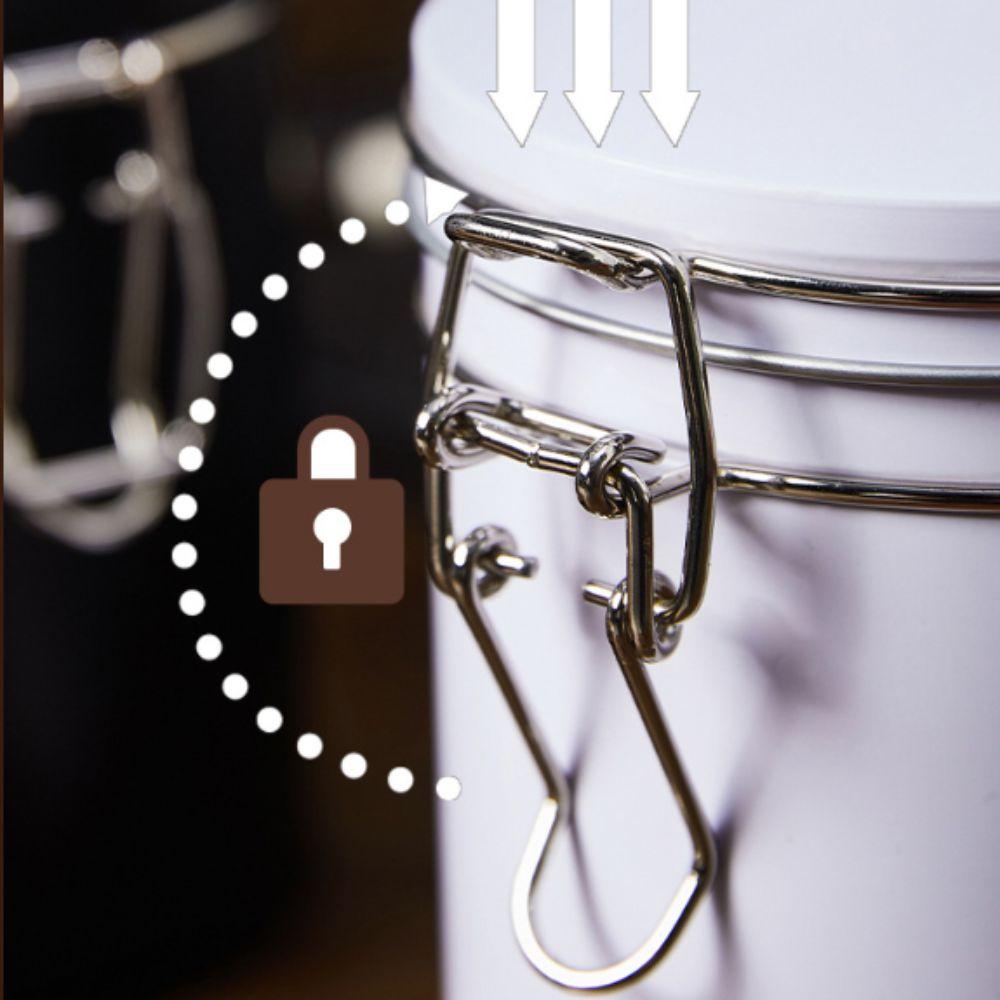 Tinplate Airtight Coffee Canister with Check Valve Coffee Storage Jar Beans Storage Container  Rice