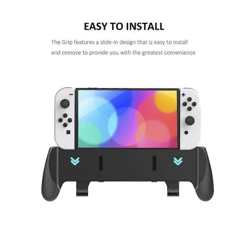 JYS NS218 For Nintendo Switch OLED Game Console ABS Hand Grip Kickstand Case with Game Card Holder