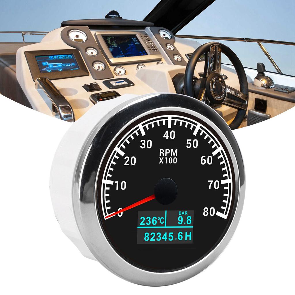 3 In 1 Tachometer Water Temperature Oil Pressure Cumulative Hour Display Pointer IP67 for Car Truck Ship