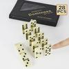 28pcs Double Six Domino, PVC Box Teeth Yellow Dominoes, Domino with Nails - Casino Gift