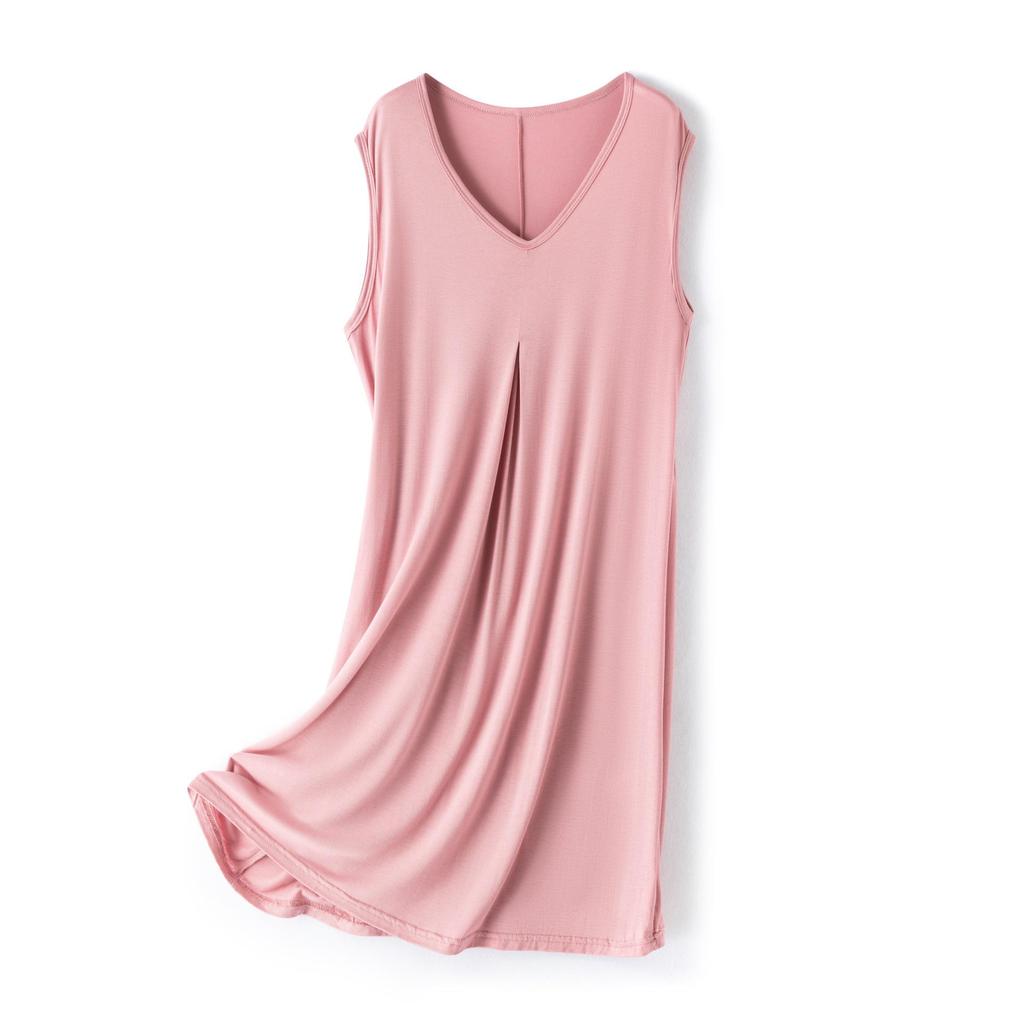 Women's Plus Size Sleeveless Long Solid Color Dress for Spring and Summer - Perfect for Home and Outer Wear